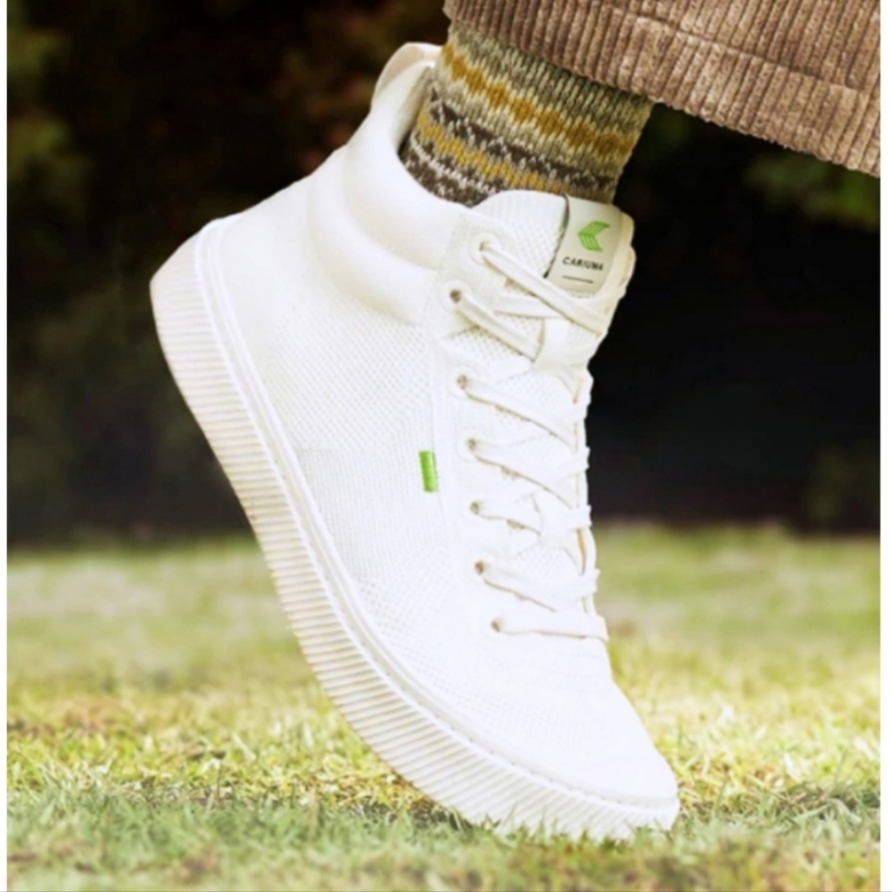 Cariuma Bamboo knit High top off white IBI High Vegan earth sneaker